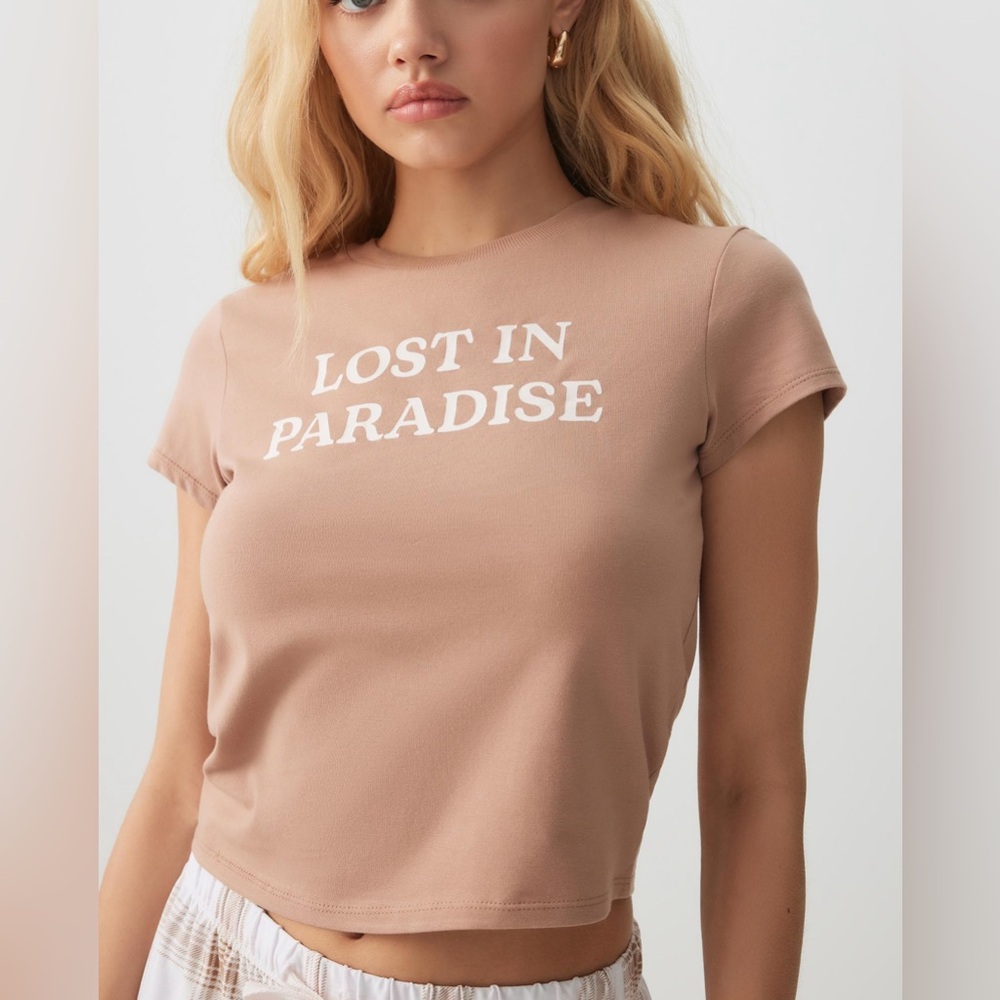 Ardene Beige 'Lost in Paradise' Tee